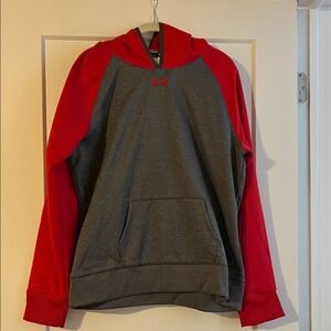 Under Armour Charcoal and Red Fleece Lined Hoodie
